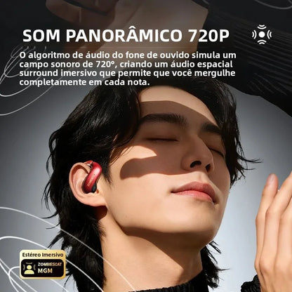 Fone de Ouvido s/ Fio Zombies Cat B22 OWS Bluetooth 6.0 com IA // Tradução Automática // Condução de ar // Luz de segurança // Ideal p/ Esportes e Com Aplicativo Integrado.