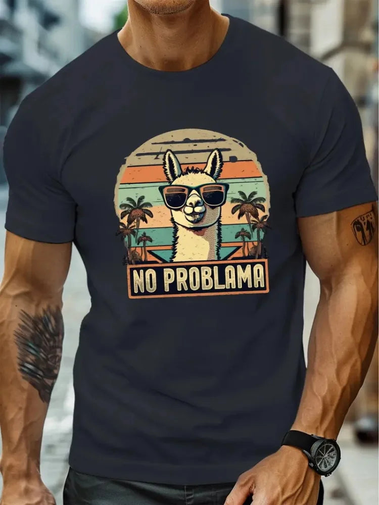 Camiseta Masculina de Verão Criativa // Com Gola Redonda e Manga Curta // Estampa de Cubo Mágico Derretendo // Modelo Casual e Moderno // Ideal p/ Atividades ao Ar Livre.