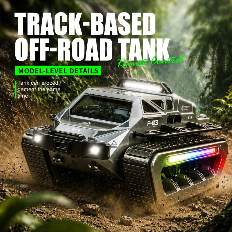 Brinquedo de Controle Remoto JJRC C8840 // Tanque Off-Road c/ Esteiras // Controle Proporcional, Realista, Capaz de Fazer Manobras (Empinar e Rotação 360°) // Ótima Opção de Presente