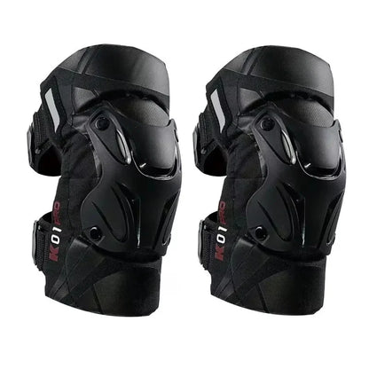 Protetores de joelho off-road: armadura CE resistente a impactos e alças ajustáveis para pilotagem noturna e corridas de motocicleta