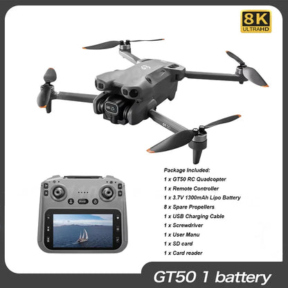 Drone RC GT50 PRO Original 2026 NOVO // Com Câmeras Duplas 8K HD, Wi-Fi, GPS // 20 minutos de Voo, Fotografia Aérea, Quadricóptero // Brinquedo de Controle Remoto