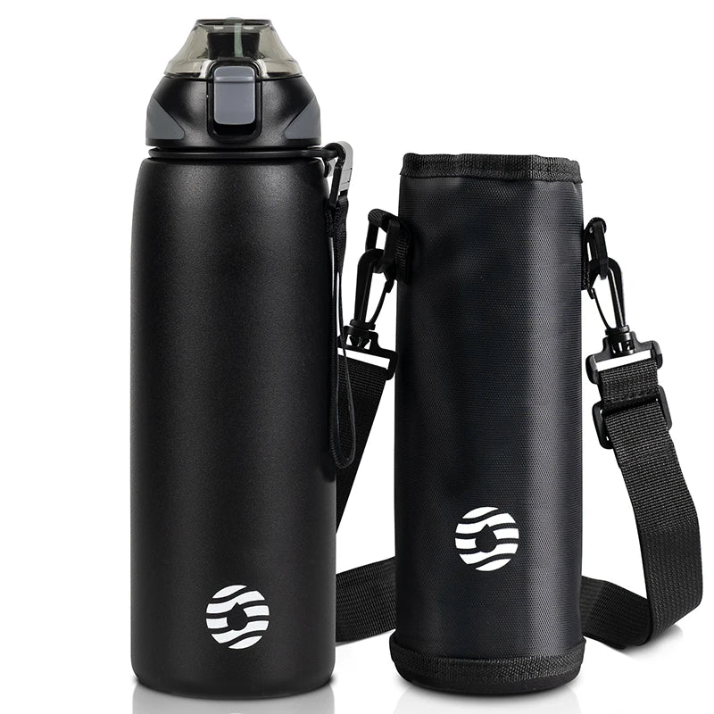 Garrafa de Água FEIJIAN 600ml / 800ml / 1000ml // Garrafa Esportiva a Vácuo p/ Bebidas Quentes e Frias // Em Aço Inoxidável.