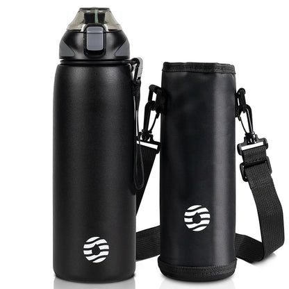 Garrafa de Água FEIJIAN 600ml / 800ml / 1000ml // Garrafa Esportiva a Vácuo p/ Bebidas Quentes e Frias // Em Aço Inoxidável.