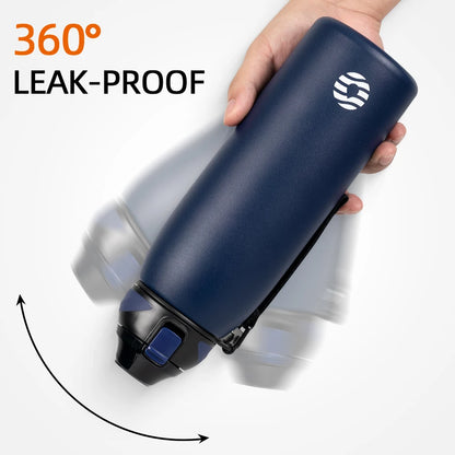 Garrafa de Água FEIJIAN 600ml / 800ml / 1000ml // Garrafa Esportiva a Vácuo p/ Bebidas Quentes e Frias // Em Aço Inoxidável.