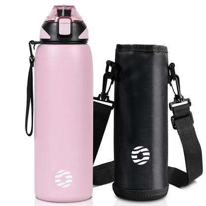 Garrafa de Água FEIJIAN 600ml / 800ml / 1000ml // Garrafa Esportiva a Vácuo p/ Bebidas Quentes e Frias // Em Aço Inoxidável.
