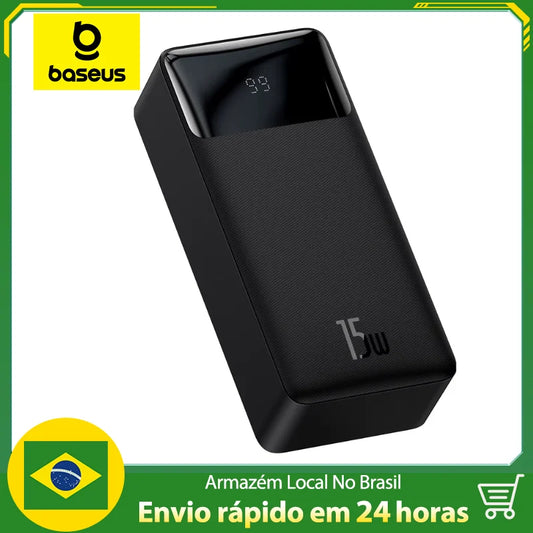 Powerbank Baseus 30.000mah 15w // Carregador Portátil Recarregável USB Alta Resistência // Display Digital // Carga Rápida // ENVIO IMEDIATO
