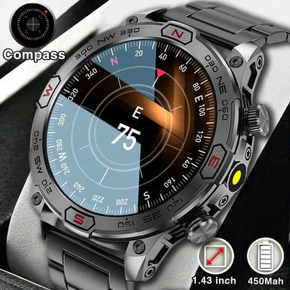 Relógio Inteligente Militar c/ GPS Novo 2024 // Masculino A466 * 466 HD Tela AMOLED //  Frequência Cardíaca / Bluetooth / Chamada IP68 // Smartwatches À prova d'água