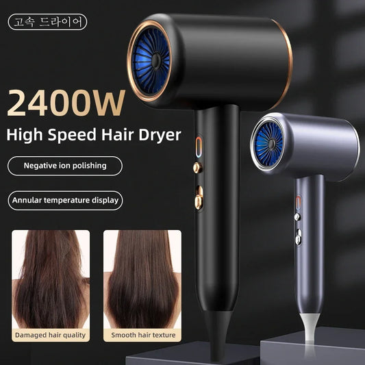 Secador de Cabelo Profissional // Escova de ar Quente e Frio // Secador de Cabelo Negativo Lonic // Super Potente // Ferramenta de Salão, 2400W, 3 Velocidades