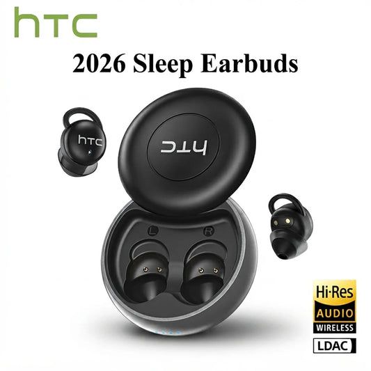 Fones de ouvido HTC NE91 c/ Cancelamento de Ruído (ANC) Duplo // Ideais p/ Uso Durante o Sono // Design c/ Ajuste Seguro // Conectividade Bluetooth e Áudio de Alta Fidelidade (HiFi) p/ música.