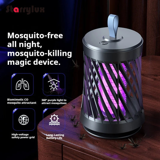 Mata-Mosquitos Recarregável via USB // Eletrocutador Elétrico // Armadilha de Sucção Portátil p/ uso Interno e Externo // Seguro p/ Crianças.