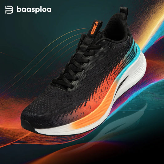 Tênis de Corrida Masculino Marca Baasploa 2025 // Novo Tênis Profissional Leve p/ Treinamento Esportivo // Tênis Masculino de Malha c/ Placa de Carbono e Respirável