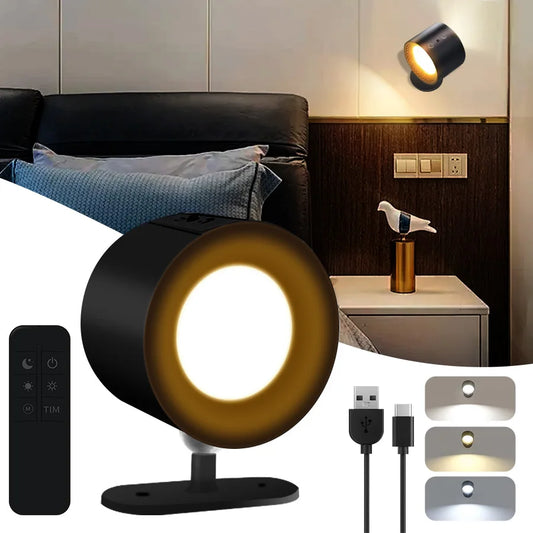 Luz Noturna LED Magnética Recarregável // Luzes de Leitura Controle Remoto por Toque // Arandelas de Parede // Holofote p/ Armário // Lâmpada de Parede Noturna