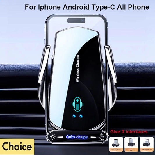 Carregador s/ Fio p/ Carro // Suporte p/ Celular por Indução ou Direta // Suporte p/ Carro com Indução Elétrica Automotiva // Fixação Automática
