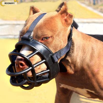 Focinheira de Silicone Macio para Cães de Estimação // Cesta Respirável, Confortável para Cães Pequenos, Médios, Grandes e X-Grandes