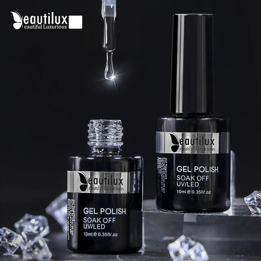 Beautilux 1pc Primer Base de Borracha Top Coat Velvet Matte // Top Coat Blossom Gel Foil Transfer Gel // Gel para Design de Unhas // Verniz para Unhas 10ml