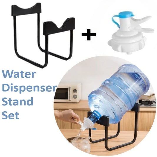 Conjunto de Suporte para Dispensador de Água // Preto/Branco, Incluindo Plugue à Prova de Poeira // Para Balcão de Uso Doméstico ou Camping // Dispensador de Água Simples Invertido