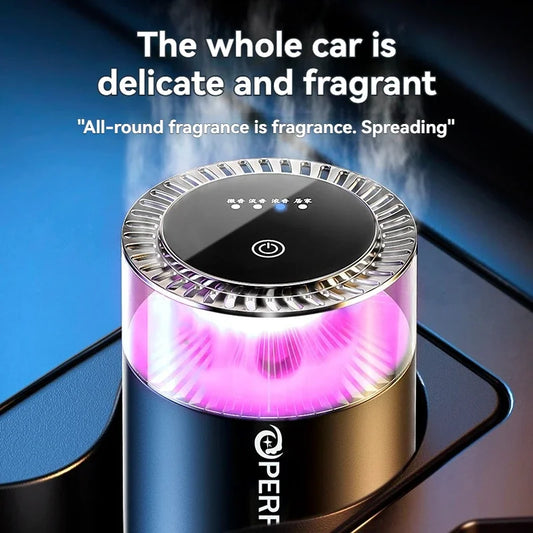 Aromatizador de Ar Inteligente Recarregável p/ Carro // Difusor de Aroma em Formato de Nuvem c/ Luz RGB p/ Interior Automotivo.