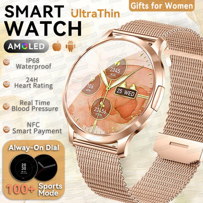 Novo Smartwatch Feminino 2026 // Presente com Tela Touch Completa de 1,32 Polegadas // Funções de Esporte e Fitness // Chamadas Bluetooth e Design Elegante