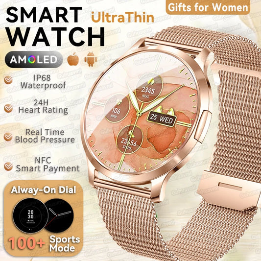 Novo Smartwatch Feminino 2026 // Presente com Tela Touch Completa de 1,32 Polegadas // Funções de Esporte e Fitness // Chamadas Bluetooth e Design Elegante