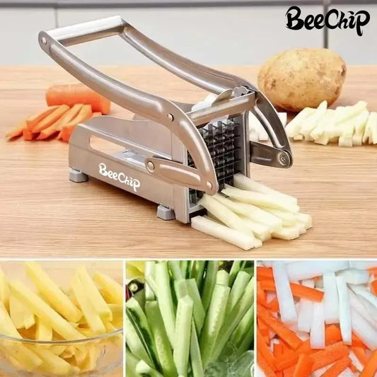 Máquina de Corte de Batata Multifuncional de Aço Inoxidável // Corte Manual de Vegetais // Ferramenta de Corte de Batata, Pepino, Frutas e Legumes