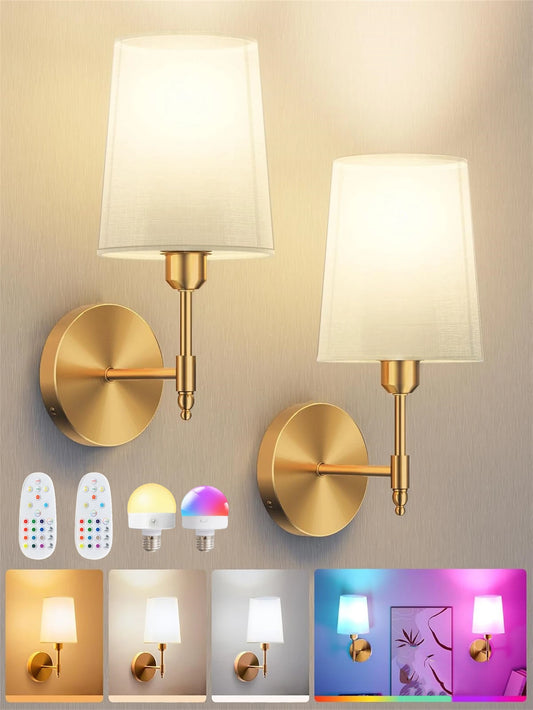 Luminária de Parede s/ Fio Recarregável c/ Bateria de 4000 mAh // Dimerizável // Lâmpada Removível e Controle Remoto // 15 Cores // Ideal p/ Decoração de Quarto, Sala de Estar e Corredor.