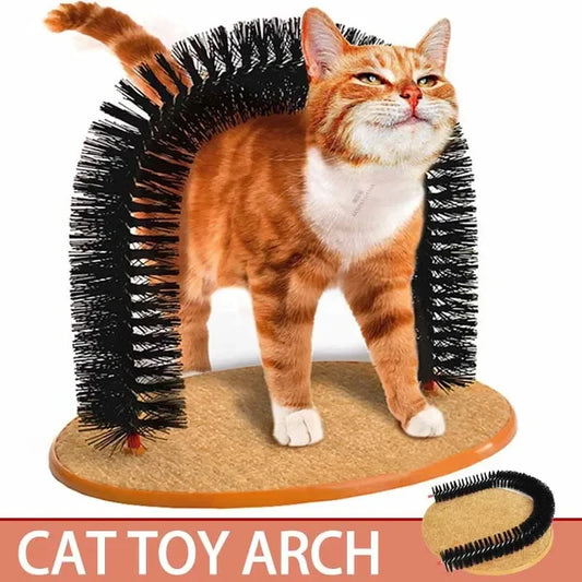 Brinquedo p/ Gatos Arch Self Groome Pamper Feline // Com Escova de Massagem e Escova com Arranhador p/ Gatos // Brinquedo Interativo