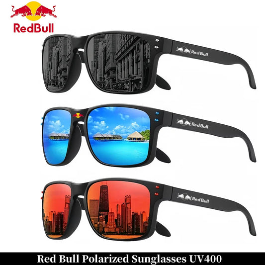 Óculos de Sol Quadrados Polarizados Red Bull Fashion F1 Unissex // Acabamento de Alta Qualidade // Proteção UV