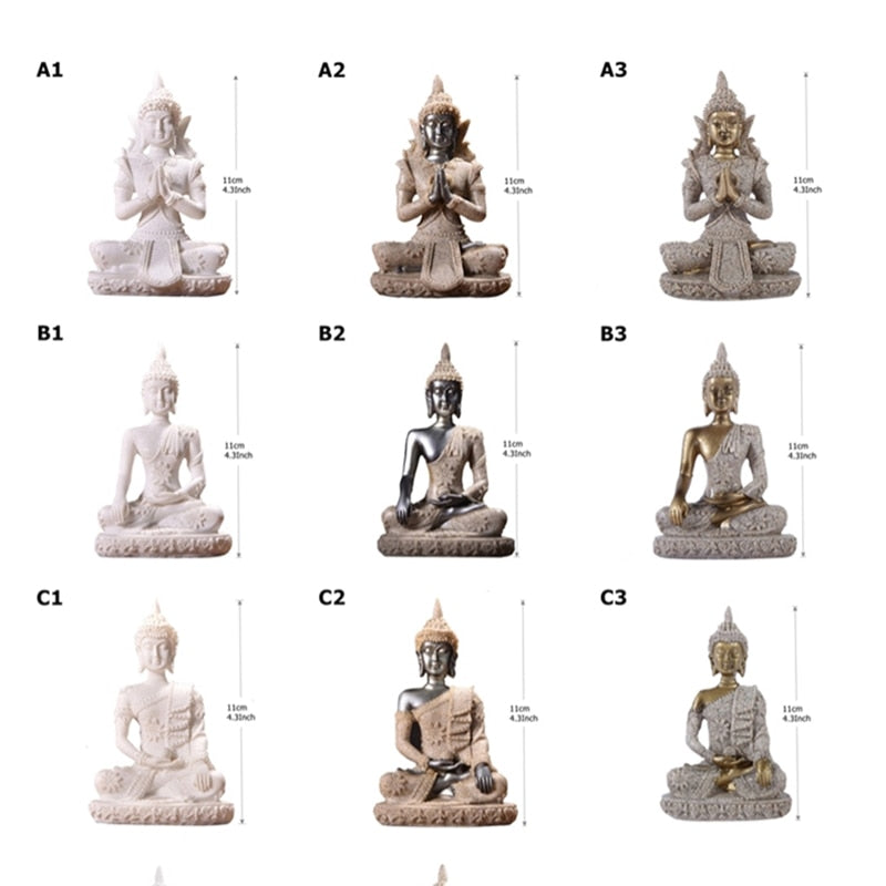 Miniatura Estatueta de Buda em Arenito BLUE VIOLET // Fengshui Tailândia Buda Escultura Hindu // Lindo Ornamento Decorativo para Casa !!!