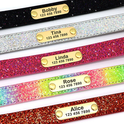 Coleira Personalizada PET ARTIST Bling // Colar Anti-Perda Personalizável para Identificação de Animal de Estimação // Colar Ajustável para Animais de Estimação