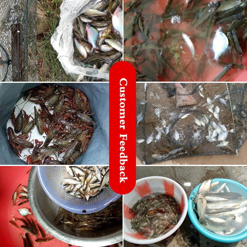 Rede de Pesca Automática Poderosa de 4 a 20 Buracos para Gaiola de Camarão // Redes de Malha // Armadilhas Dobráveis // Agora a Pescaria vai ser um Sucesso!!!