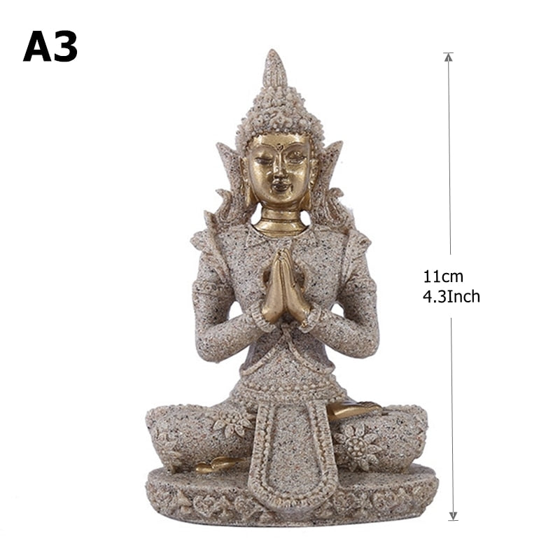 Miniatura Estatueta de Buda em Arenito BLUE VIOLET // Fengshui Tailândia Buda Escultura Hindu // Lindo Ornamento Decorativo para Casa !!!