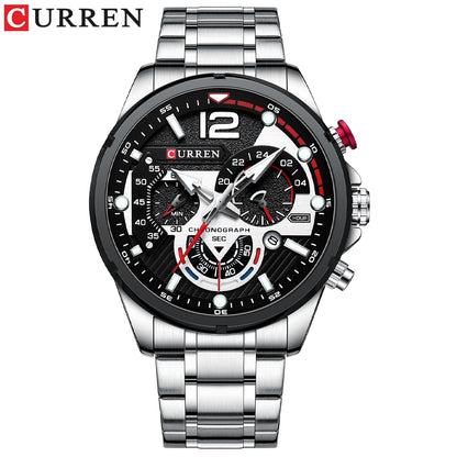 Novo CURREN Relógio Luxo de Aço Inoxidável Masculino Casual Business // Cronógrafo À Prova D'Água // Moda Quartzo // Relógio De Pulso Masculino // Super Lindo e Funcional!!!