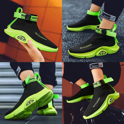 Tênis Masculinos FICHAMES Cano Alto Hip Hop // Sapatos  Respiráveis Leves // Calçado de Caminhada Masculino Super Lindos e Confortáveis!!!