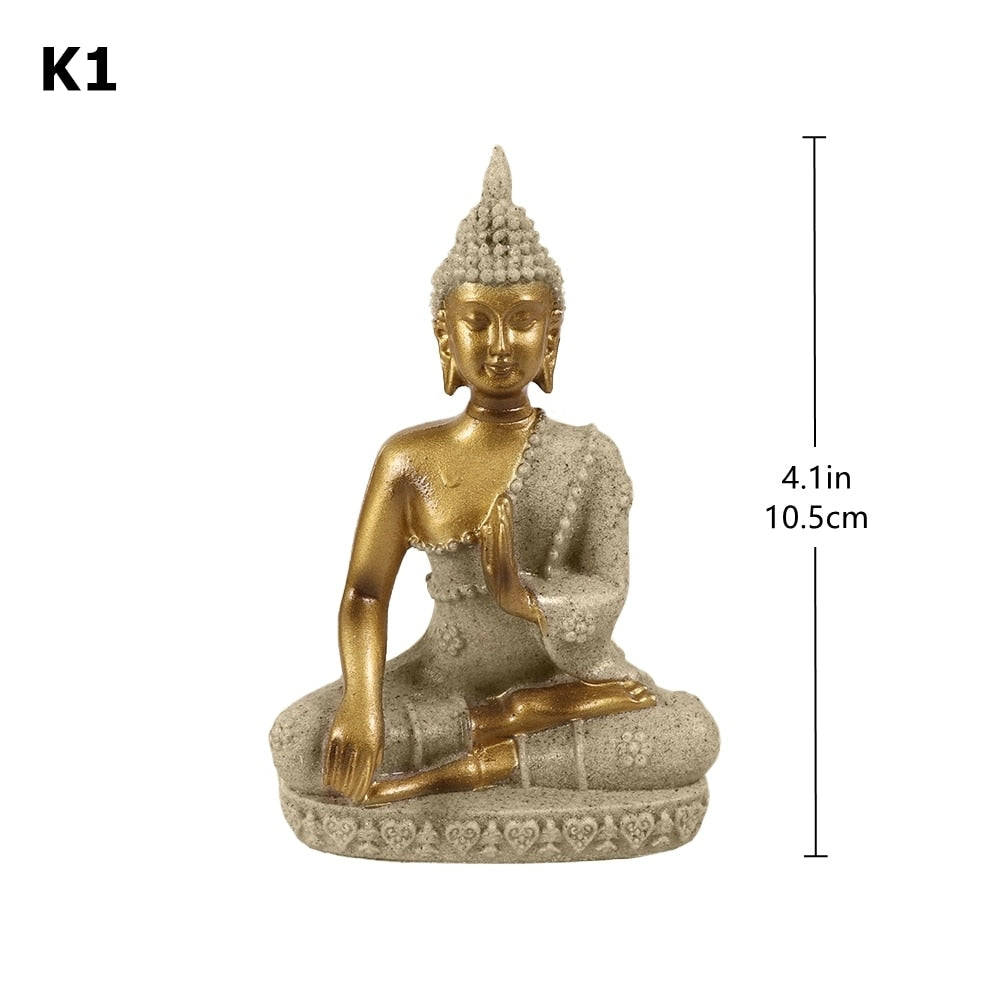 Miniatura Estatueta de Buda em Arenito BLUE VIOLET // Fengshui Tailândia Buda Escultura Hindu // Lindo Ornamento Decorativo para Casa !!!