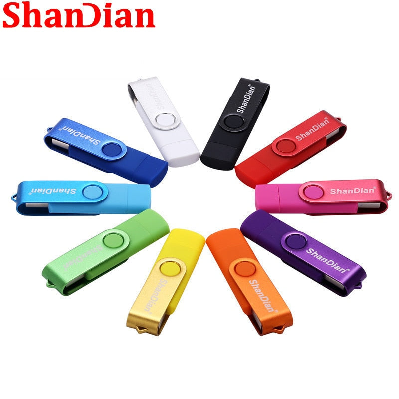 SHANDIAN Multifuncional USB 2.0 // Flash Drive 3 em 1 Micro OTG // Pen Drive de Alta Velocidade // 4 GB 8 GB 16 GB 32 GB 64 GB Memory Stick U Disk