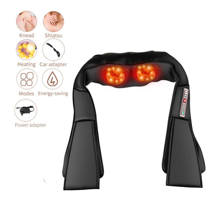 Massageador RUOKEY Cervical Back Neck (Nuca) por Amassamento 3D Shiatsu // Amassamento Aquecido Infravermelho Carro/Casa // Dispositivo Massageador de Ombros