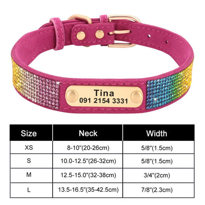 Coleira Personalizada PET ARTIST Bling // Colar Anti-Perda Personalizável para Identificação de Animal de Estimação // Colar Ajustável para Animais de Estimação