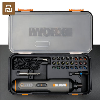 Novo Youpin Worx 4V Mini Conjunto de Chave de Fenda Elétrica WX240 Chave de Fenda Elétrica Sem Fio Cabo Recarregável USB