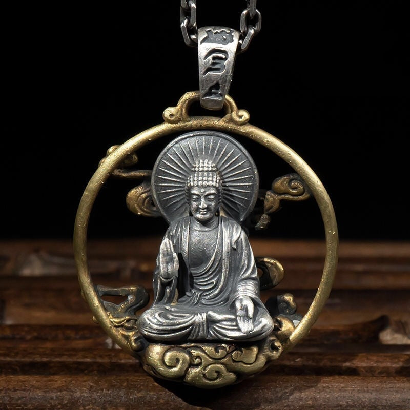 Colar Com Pingente de Buda (Amuleto da Boa Sorte) // Vintage para Homens e Mulheres // Joias Religiosas p/ Presente // Manjusri Bodhisattva Guanyin // Amuleto da Sorte do Buda, Equilíbrio e Fortuna!!!