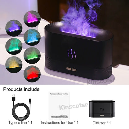 Umidificador de Ar Ultrassônico Kinscoter // Difusor de Aroma  Nebulizador Cool Mist Maker Led // Difusor p/ Óleo Essencial // Lâmpada de Chama