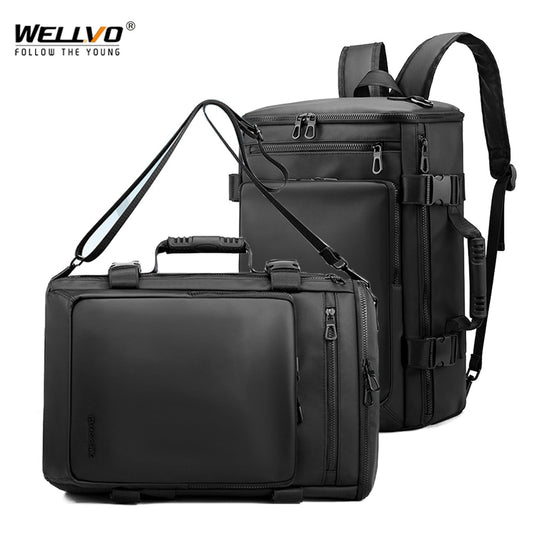 Mochila à prova d'água XA85C WELLVO Para Laptop Masculina // Mochila Grande de 15,6 polegadas (39,62cm) // Multifuncional, Bolsa de Bagagem de Viagem, Masculina