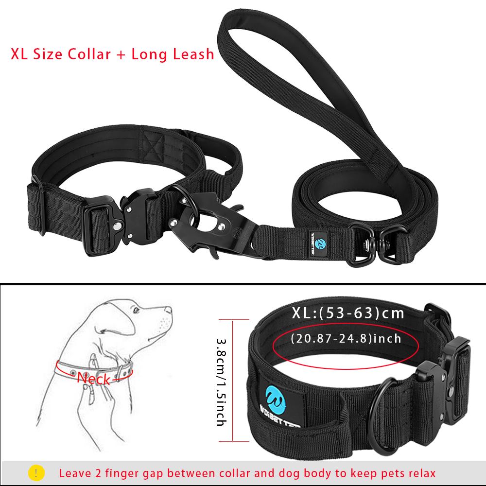 Coleira Tático-Militar para cães // Ajustável/Durável // Para treinamento // De Nylon Shepard // Fivela de metal // Para animais de estimação de Grande Porte