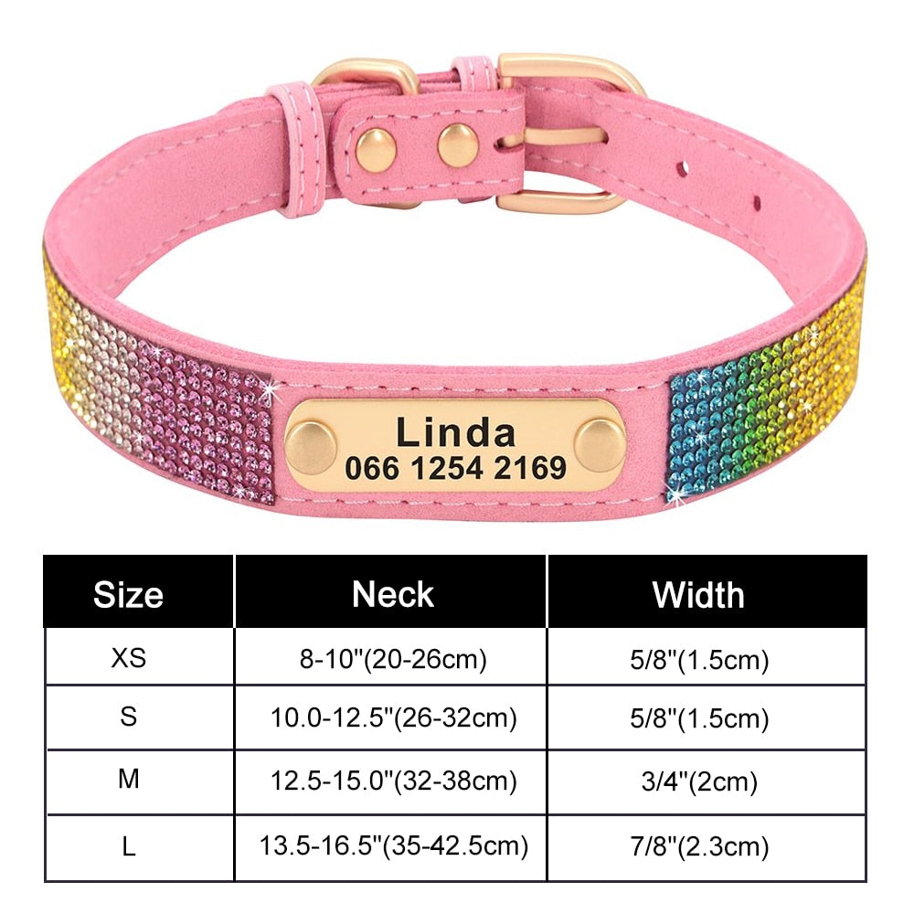 Coleira Personalizada PET ARTIST Bling // Colar Anti-Perda Personalizável para Identificação de Animal de Estimação // Colar Ajustável para Animais de Estimação