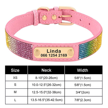 Coleira Personalizada PET ARTIST Bling // Colar Anti-Perda Personalizável para Identificação de Animal de Estimação // Colar Ajustável para Animais de Estimação