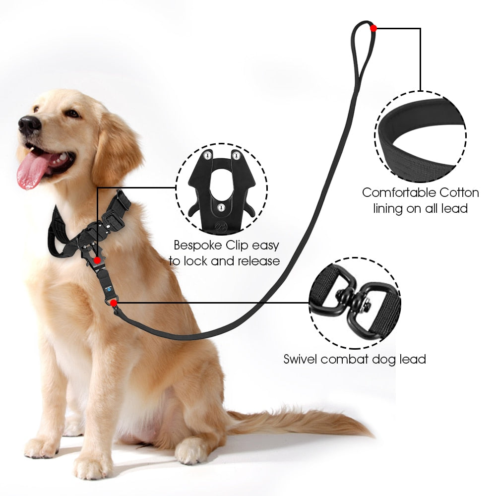 Coleira Tático-Militar para cães // Ajustável/Durável // Para treinamento // De Nylon Shepard // Fivela de metal // Para animais de estimação de Grande Porte