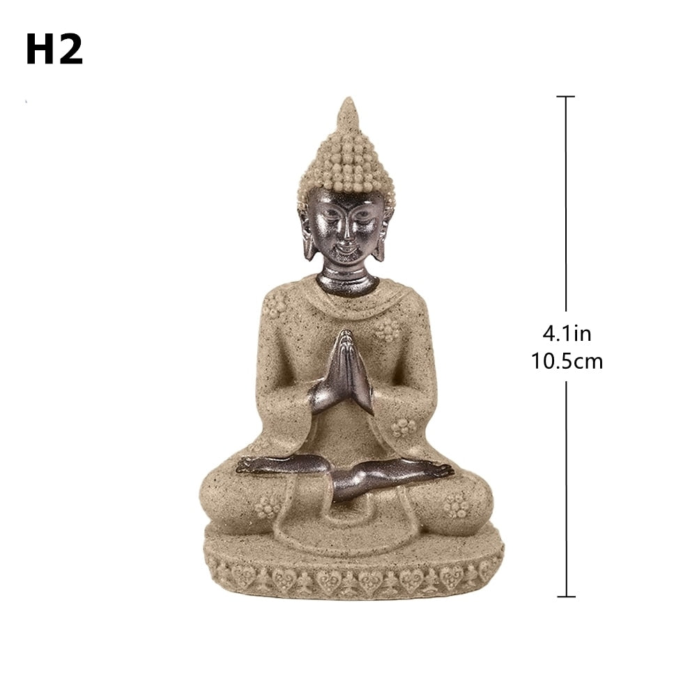 Miniatura Estatueta de Buda em Arenito BLUE VIOLET // Fengshui Tailândia Buda Escultura Hindu // Lindo Ornamento Decorativo para Casa !!!