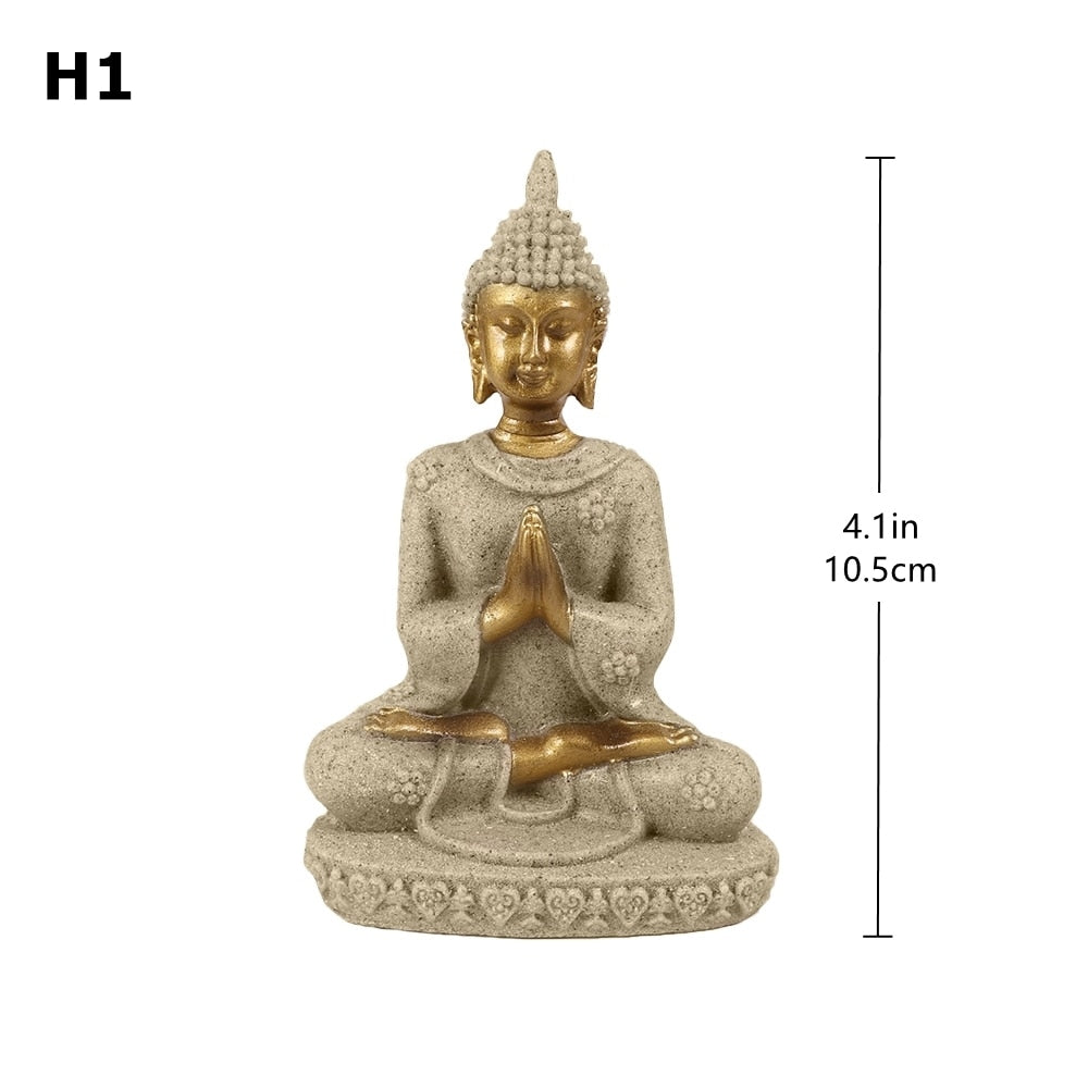 Miniatura Estatueta de Buda em Arenito BLUE VIOLET // Fengshui Tailândia Buda Escultura Hindu // Lindo Ornamento Decorativo para Casa !!!