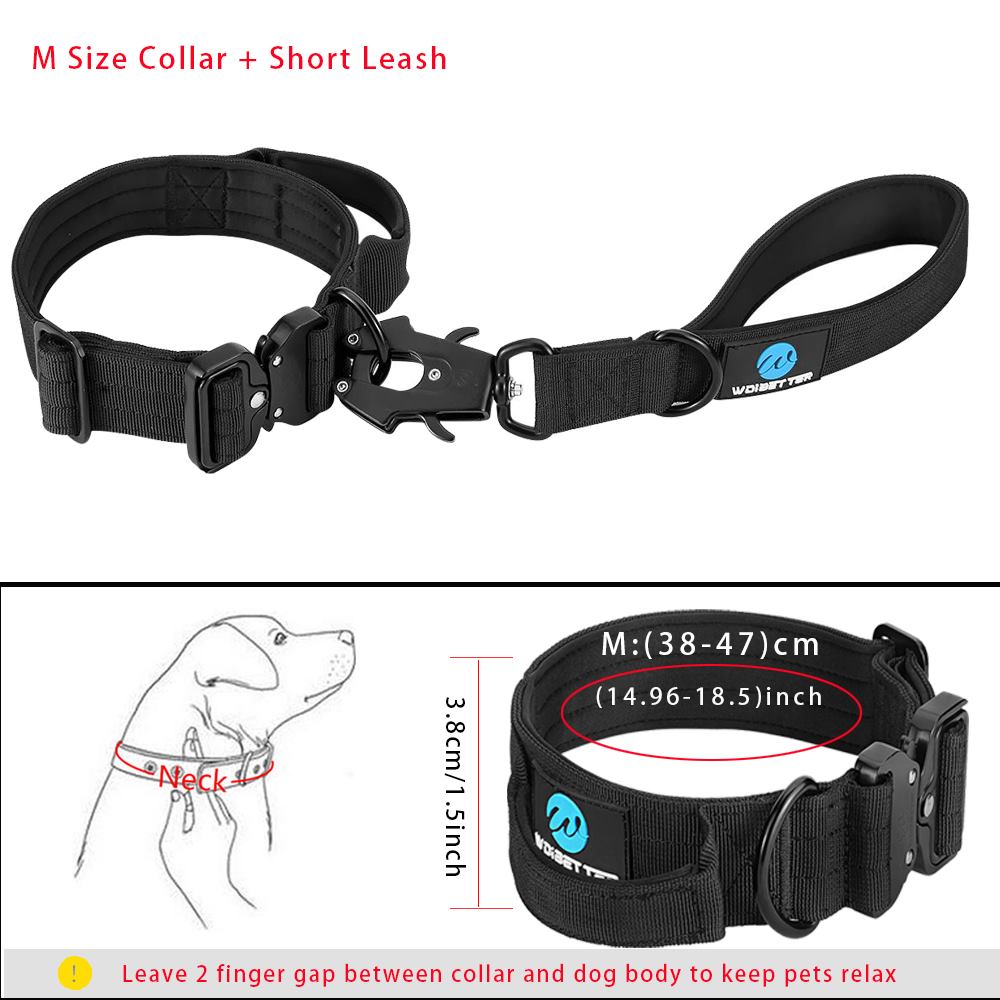 Coleira Tático-Militar para cães // Ajustável/Durável // Para treinamento // De Nylon Shepard // Fivela de metal // Para animais de estimação de Grande Porte