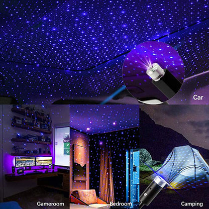 Romântico LED do carro // Lâmpada Ajustável de Decoração Interior do Carro // Estrela de Luz Noturna // Projetor Atmosfera Galáxia // Lâmpada USB