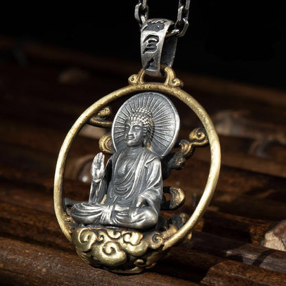 Colar Com Pingente de Buda (Amuleto da Boa Sorte) // Vintage para Homens e Mulheres // Joias Religiosas p/ Presente // Manjusri Bodhisattva Guanyin // Amuleto da Sorte do Buda, Equilíbrio e Fortuna!!!